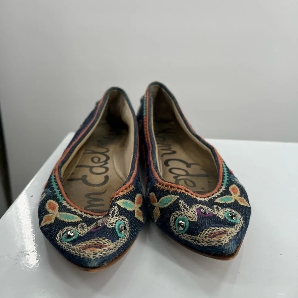 Sam Edelman Devon Denim Flats Ladies Size 4M